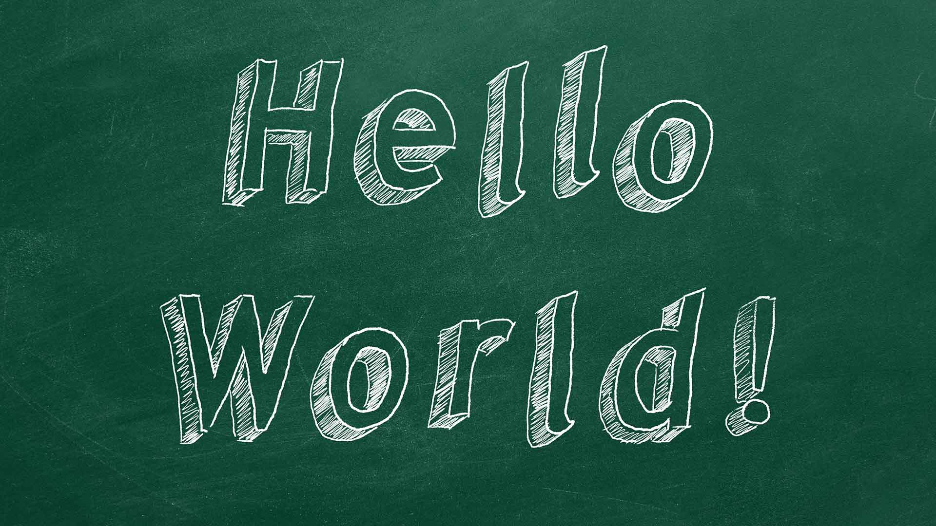 eBotschafter.com - Daniel Schenk - Hello World Green Chalkboard - B1