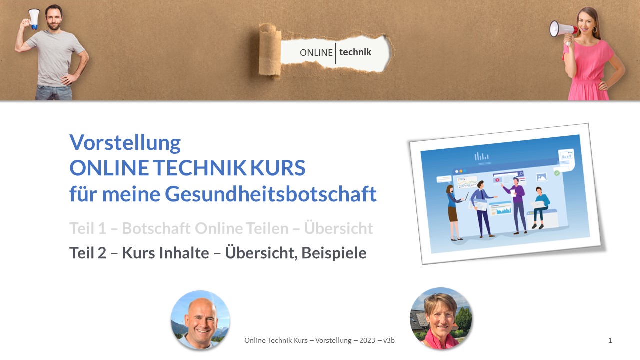 ebotschafter.com - Daniel Schenk - Online Technik Kurs - Vorschau Teil 2 - Präsentations-Vorschau, Beispiele